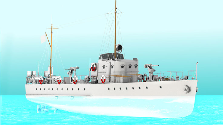 Морской малый охотник за подводными лодками проекта 164 МО-6. Автор: Груша Дмитрий Викторович