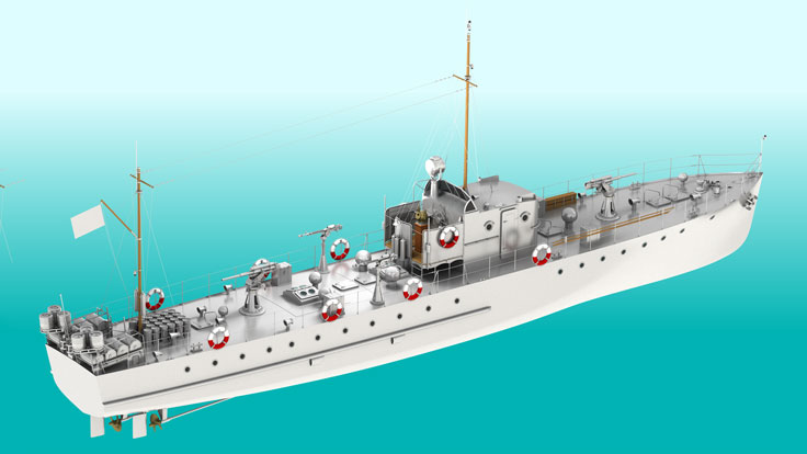 Морской малый охотник за подводными лодками проекта 164 МО-6. Автор: Груша Дмитрий Викторович