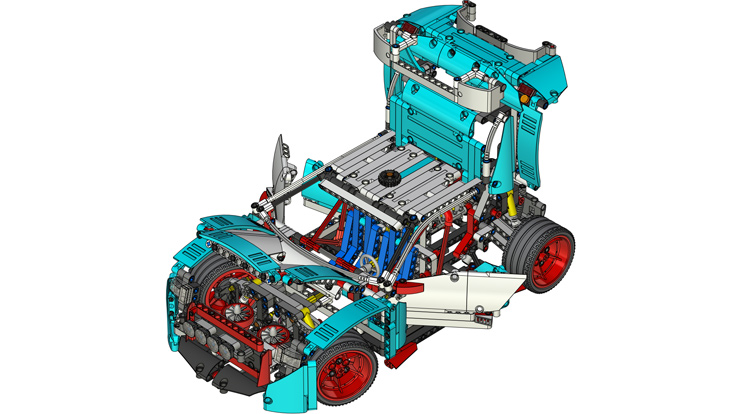 Машинка Ралли. 3D модель в T-FLEX CAD. Автор - Ваняев Андрей Борисович